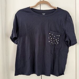 Express Navy Skimming Tee